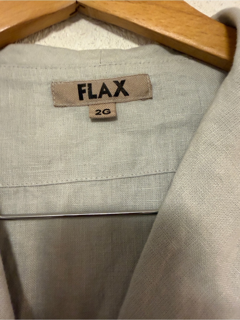 Flax Linen Light Gray Button-Front Jacket - Picture 2 of 5
